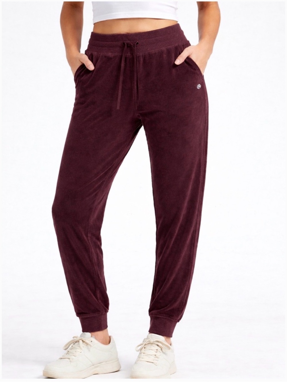Lululemon Warm Down Velvet Jogger Pants in Deep Burgundy